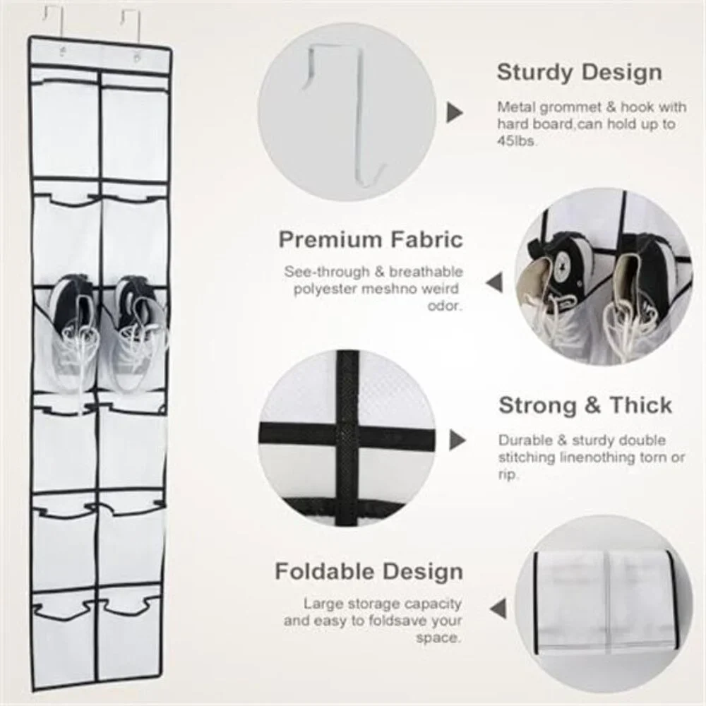 Over Door Shoe Organizer 12 Pocket Hanging Closet Storage